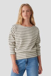 Pull écru avec motif rayé noir de Opus pour Femmes