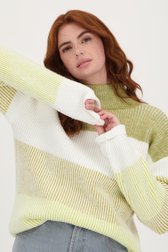 Pull écru avec motif vert de Liberty Loving nature pour Femmes