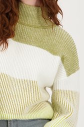 Pull écru avec motif vert de Liberty Loving nature pour Femmes