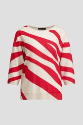 Photo produit 1 de Pull écru et rouge à rayures de Claude Arielle pour Femmes