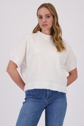 Pull ecru tricoté à manches courtes de More & More pour Femmes