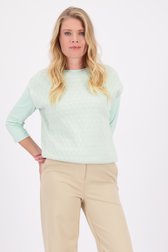 Le devant de Pull en câble sans manches vert clair de Liberty Loving nature pour Femmes