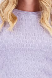 Détail de Pull en câble violet clair à manches courtes de Liberty Loving nature pour Femmes