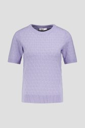 Photo produit 1 de Pull en câble violet clair à manches courtes de Liberty Loving nature pour Femmes