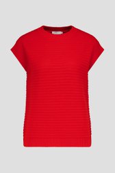 Pull en jersey sans manches rouge	 de Liberty Island pour Femmes
