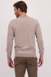 Le dos de Pull en laine beige à col rond de Upper East pour Hommes