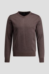 Photo produit 1 de Pull en laine brun foncé à col V de Dansaert Black Premium pour Hommes