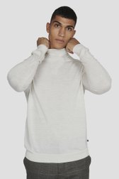 Le devant de Pull en laine écru à col roulé de Matinique pour Hommes