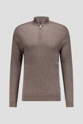 Photo produit 1 de Pull en laine marron avec fermeture éclair de Matinique pour Hommes