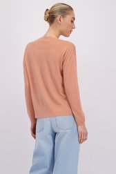 Le dos de Pull en laine rose saumon de Liberty Island pour Femmes