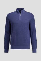 Photo produit 1 de Pull en maille bleu foncé avec col zippé de Dansaert Blue pour Hommes