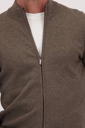 Détail de Pull en maille brun clair avec fermeture zippée de Dansaert Blue pour Hommes