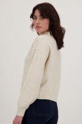 Pull en maille câblée écru avec col montant de JDY pour Femmes