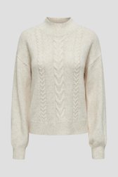 Pull en maille câblée écru avec col montant de JDY pour Femmes