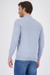 Pull en maille fine bleu clair à fermeture éclair de Michaelis pour Hommes
