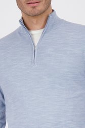 Pull en maille fine bleu clair à fermeture éclair de Michaelis pour Hommes