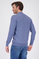 Pull en maille fine bleue à fermeture éclair de Michaelis pour Hommes
