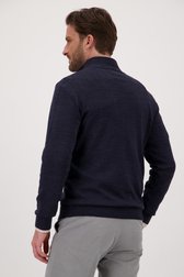 Pull en maille fine navy à fermeture éclair courte de Michaelis pour Hommes