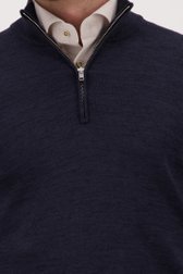 Pull en maille fine navy à fermeture éclair courte de Michaelis pour Hommes
