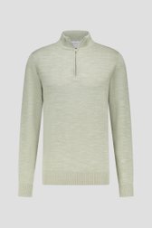Pull en maille fine vert clair à fermeture éclair de Michaelis pour Hommes