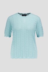 Pull en maille léger turquoise clair de Signature pour Femmes