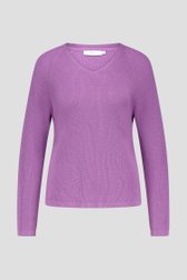 Pull en maille lilas avec col en V  de Liberty Island pour Femmes