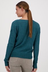 Pull en maille vert-bleu avec col en V de JDY pour Femmes
