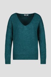 Pull en maille vert-bleu avec col en V de JDY pour Femmes