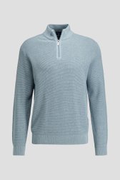 Photo produit 1 de Pull en maille vert d’eau avec col zippé de Dansaert Blue pour Hommes