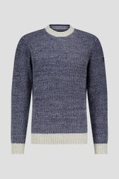 Pull en mélange bleu-gris à encolure ronde de Bluefields pour Hommes