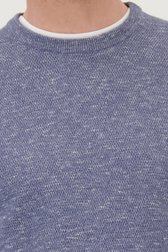 Pull en piqué bleu à col rond de Upper East pour Hommes