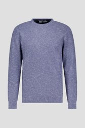 Pull en piqué bleu à col rond de Upper East pour Hommes