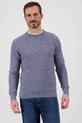 Pull en piqué bleu à col rond de Upper East pour Hommes