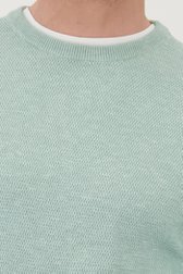 Pull en piqué vert à col rond de Upper East pour Hommes