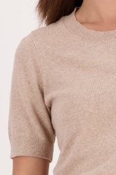 Pull en tricot beige à manches courtes de Liberty Island pour Femmes