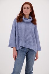 Pull en tricot bleu à col roulé de Opus pour Femmes