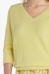 Pull en tricot jaune avec col en V de Libelle pour Femmes