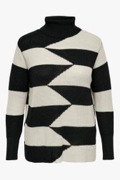 Pull en tricot noir et blanc à col roulé de Only Carmakoma pour Femmes