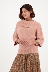 Pull en tricot vieux rose à col incliné de Diane Laury pour Femmes