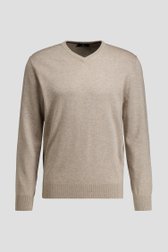 Photo produit 1 de Pull fin beige à col en V de Dansaert Blue pour Hommes