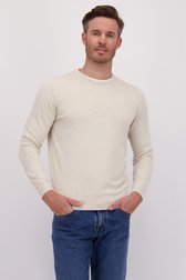 Le devant de Pull fin beige clair à col rond de Dansaert Blue pour Hommes
