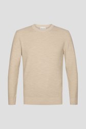 Pull fin beige clair à col rond de Michaelis pour Hommes