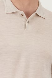 Pull fin beige clair avec col polo de Upper East pour Hommes