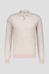 Pull fin beige clair avec col polo de Upper East pour Hommes