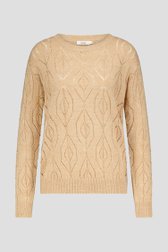 Photo produit 1 de Pull fin beige foncé avec motif ajouré de Libelle pour Femmes