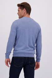 Le dos de Pull fin bleu à col en V de Dansaert Blue pour Hommes