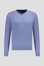 Photo produit 1 de Pull fin bleu à col en V de Dansaert Blue pour Hommes