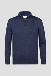 Pull fin bleu avec fermeture éclair de Michaelis pour Hommes