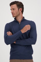 Pull fin bleu avec fermeture éclair de Michaelis pour Hommes