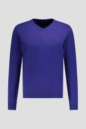 Photo produit 1 de Pull fin bleu foncé à col en V de Dansaert Blue pour Hommes